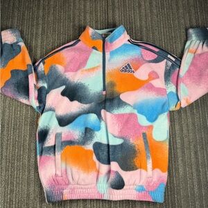 adidas Kids Colorful Camouflage Half-Zip Fleece Pullover